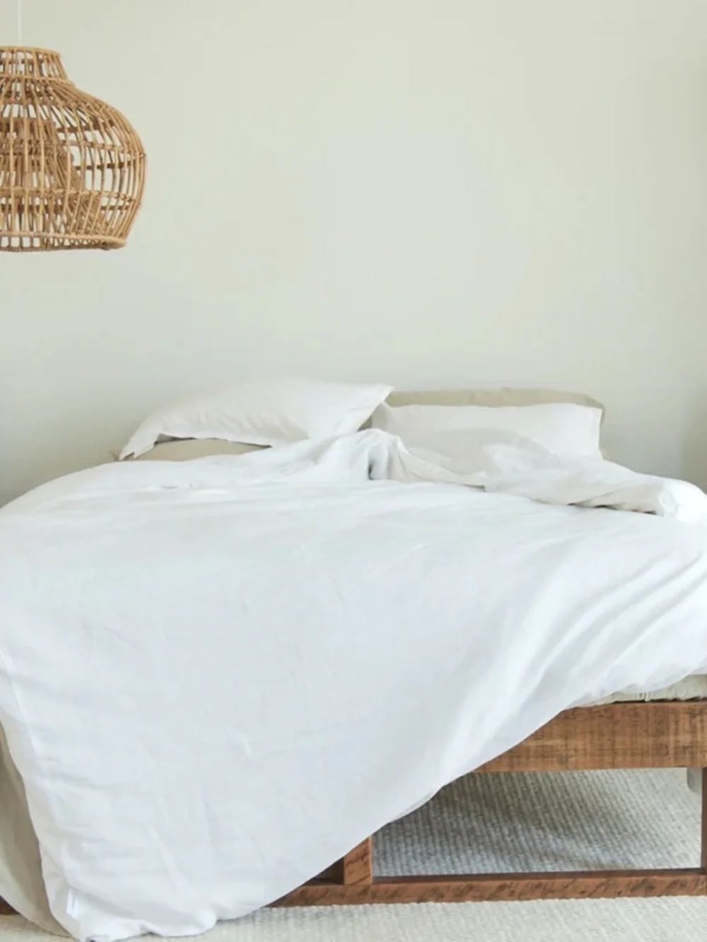 Avocado NATURAL LINEN DUVET COVER - Size: Full / Queen - Color: White - NWT